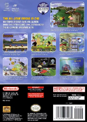 Super Smash Bros box cover back